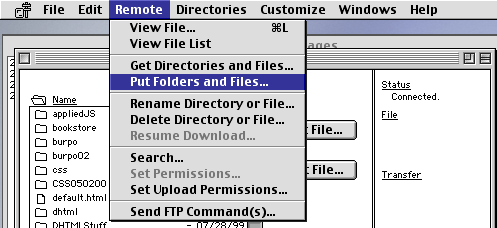 Remote-Put Folders Menu